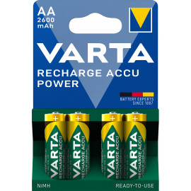 Varta Pack blister de 4 piles rechargeables  type AA 1,2V - 2600 mAh (R06)