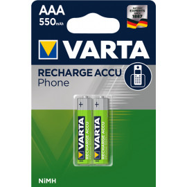 Varta Pack blister de 2 piles rechargeables VARTA type AAA 1,2V - 550 mAh (HR03)