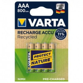 Varta Lot de 4 piles rechargeables  Accu Recycled type AAA 1,2V 800 mAh