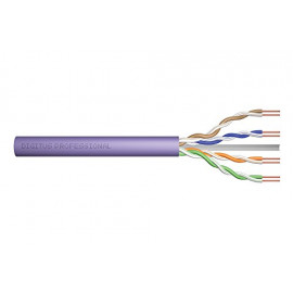 DIGITUS CAT 6 U-UTP installation cable 250 MHz Eca EN 50575 AWG 23/1 305 m paper box simplex color purple