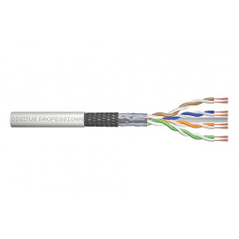 DIGITUS CAT 6 SF-UTP patch cable raw length 100 m paper box AWG 26/7 LSZH simplex color grey