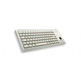 Cherry Cherry Compact-keyboard G84-4400 Français Gris USBClavier miniature mécanique bas profil, trackball, 84 touches, layout FR