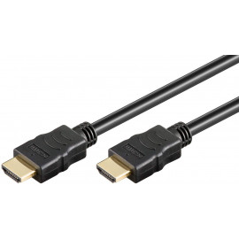Goobay Goobay High Speed HDMI 2.0 Cable with Ethernet (1 m) - Cable HDMI 2.0 Ethernet mâle/mâle compatible 3D et 4K@60 Hz. High-resolution signal transmission with up to 4K Ultra HD at 60 Hz (2160p) and 18 Gbit/s transfer rate. Gold-plated connecto