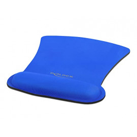 DeLock Tapis de souris ergonomique avec repose-poignet bleu