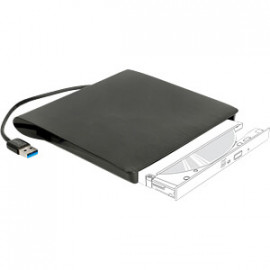 DeLock Boitier externe 5.25 Ultra Slim SATA Drives 9,5 mm à USB Type-A