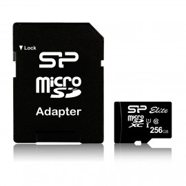SILICON POWER Elite memory card Micro SDXC 256Go Class 10 UHS-1 +Adapter