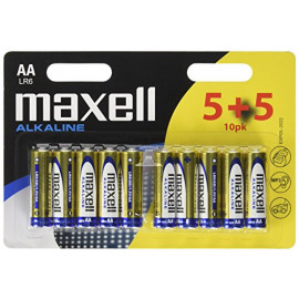 MAXELL Pack de 10 piles Alcaline  AA 1,5V (R06)