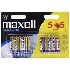 1Control Pack de 10 piles Alcalines Maxell type AAA (LR3) 1,5V