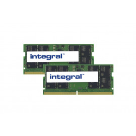 INTEGRAL 32GB (2x16GB) LAPTOP RAM MODULE SODIMM KIT DDR5 4800MHZ PC5-38400 UNBUFFERED NON-ECC 1.1V 2GX8 CL40