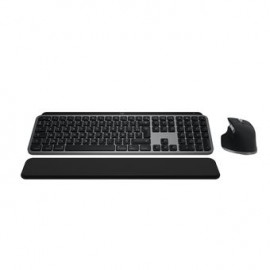 Logitech MX Keys S Combo for Mac, clavier et souris sans fil, repose-poignets, clavier retroeclaire, defilement rapide, Bluetooth USB-C