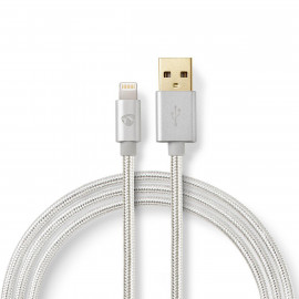 Nedis Câble de Synchronisation et de Charge 1,0 m Plaqué Or USB-A Mâle vers Câble Lightning Mâle 8 Broches