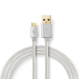 Nedis Câble de Synchronisation et de Charge USB 2.0 1,0 m Plaqué Or USB-A Mâle vers Micro USB-B Mâle