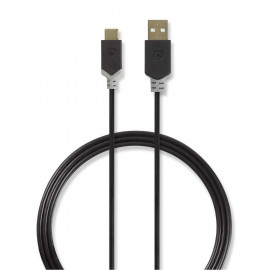 Nedis Câble USB 2.0 Type-C Mâle - A Mâle 1,0 m Anthracite