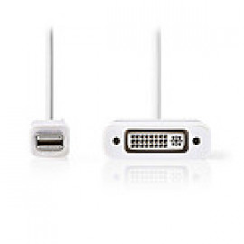 Nedis Câble Mini DisplayPort vers DVI Mini DisplayPort Mâle - DVI-D Femelle à 24 +1 Broches 0,2 m Blanc