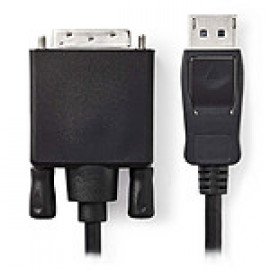 Nedis Câble DisplayPort vers DVI DisplayPort Mâle - DVI-D Mâle à 24 + 1 Broches 1,0 m Noir