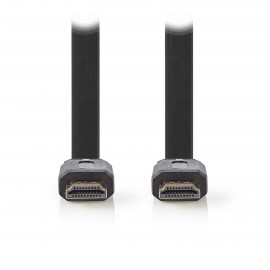 Nedis Câble HDMI plat haute vitesse avec Ethernet Noir (10 mètres)