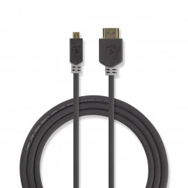 Nedis Câble HDMI™ Haute Vitesse avec Ethernet Connecteur HDMI™ - Micro-connecteur HDMI™ 2,0 m Anthracite