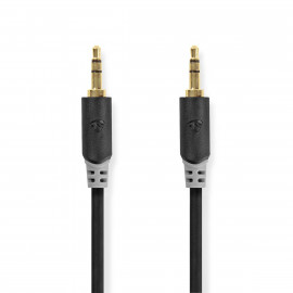 Nedis Câble audio stéréo 3.5 mm Mâle 3.5 mm Mâle Plaqué or 10.0 m Rond Anthracite Boîte