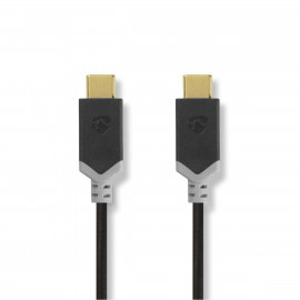 Nedis Câble USB USB 3.2 Gen 1 USB-C Mâle USB-C Mâle 60 W 4K@60Hz 5 Gbps Plaqué or 2.00 m Rond PVC Noir Boîte