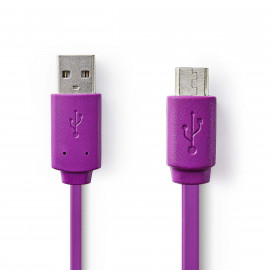 Nedis Câble USB 2.0 A Mâle - Micro B Mâle 1,0 m Violet