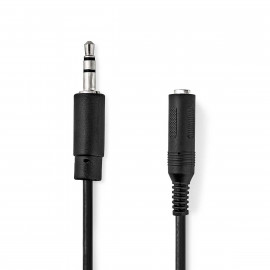 Nedis Câble audio stéréo 3.5 mm Mâle 6.35 mm Femelle Plaqué nickel 0.20 m Rond Sac en Plastique