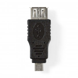 Nedis Adaptateur USB 2.0 Micro B Mâle - A Femelle Noir