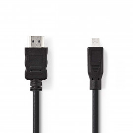 Nedis Câble HDMI™ Haute Vitesse avec Ethernet Connecteur HDMI - Micro-connecteur HDMI 2,0 m Noir