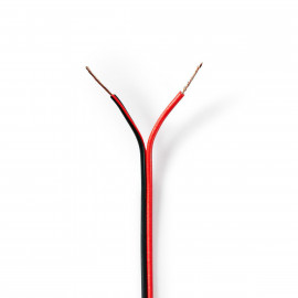 Nedis Câble haut parleur 2x 0.50 mm² CCA 100.0 m Rond PVC Noir / Rouge Emballage