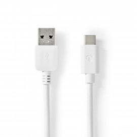 Nedis Câble USB 3.1 USB-C Mâle vers A Mâle 2,0 m Blanc
