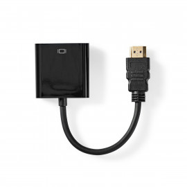 Nedis Câble Adaptateur HDMI vers VGA Connecteur HDMI VGA Femelle + Sortie 3,5 mm0,2 m Noir