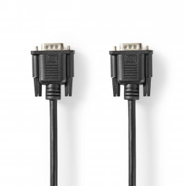 Nedis Câble VGA VGA Mâle VGA Mâle Plaqué nickel Résolution maximale: 1024x768 3.00 m Rond ABS Noir Étiquette