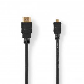 Nedis Câble HDMI™ Haute Vitesse avec Ethernet Connecteur HDMI™ Micro-connecteur HDMI™ 1,5 m Noir