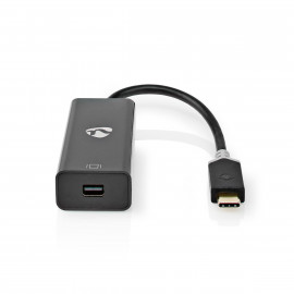 Nedis Adaptateur USB USB 3.2 Gen 1 USB Type-C™ Mâle Mini DisplayPort 0.20 m Ronde Plaqué or PVC Anthracite boite Window