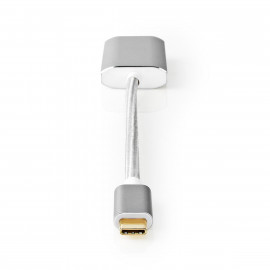 Nedis Adaptateur USB USB 3.2 Gen 1 USB Type-C Mâle DisplayPort femelle 5 Gbps 0.20 m Rond Plaqué or Nylon / Tressé Argent Sachet avec Fenetre