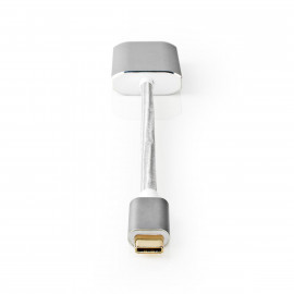 Nedis Adaptateur USB USB 3.2 Gen 1 USB-C Mâle Mini DisplayPort 0.20 m Rond Plaqué or Nylon / Tressé Argent Sachet avec Fenetre