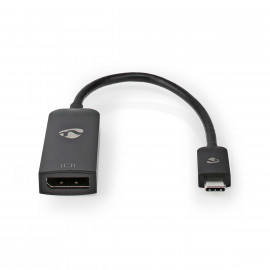 Nedis Adaptateur USB USB 3.2 Gen 1 USB-C Mâle DisplayPort femelle 0.20 m Rond Plaqué nickel PVC Noir Boîte