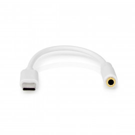 Nedis Adaptateur USB USB 2.0 USB-C Mâle 3.5 mm Femelle 0.1 m Rond Plaqué nickel PVC Blanc Boîte