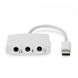 Nedis Adaptateur USB-C USB 2.0 USB-C Mâle 3.5 mm Femelle 0.10 m Rond Plaqué nickel ABS/PVC Blanc Boîte