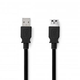 Nedis Câble USB 3.2 Gen 1 USB-A Mâle USB-A Femelle 1.00m Noir