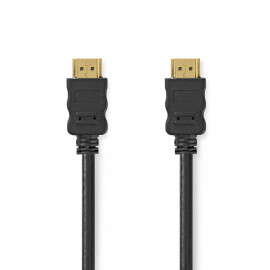 Nedis Câble HDMI Haute Vitesse avec ethernet HDMI Connecteur HDMI Connecteur 4K@30Hz ARC 10.2 Gbps 3.00 m Rond PVC Noir Label