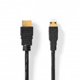 Nedis Câble HDMI Haute Vitesse avec ethernet HDMI Connecteur HDMI Mini Connecteur 4K@30Hz 10.2 Gbps 5.00 m Rond PVC Noir Label