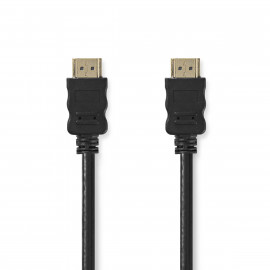 Nedis Câble HDMI Haute Vitesse avec ethernet HDMI Connecteur HDMI Connecteur 4K@30Hz ARC 10.2 Gbps 1.50 m Rond PVC Noir Label