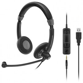 EPOS SC 75 USB MS double-sided wired headset with both 3.5 mm jack and USB connectivity