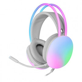 MARS GAMING Casque Gamer filaire  MH-Glow RGB (Blanc)