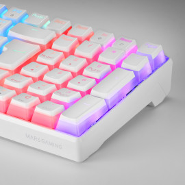 MARS GAMING Clavier Gamer mécanique (Outemu Blue Switch)  MKUltra RGB (Blanc)