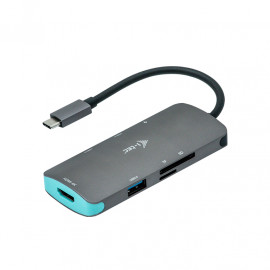 I-TEC USB C Metal Nano Docking Station 1xHDMI 4K 1xSD Cardreader 1xmicroSDCardreader 3xUSB 3.0 Port 1xUSB-C PD compatible with TB3
