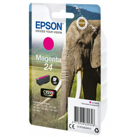 EPSON 24 magenta ink  24 cartouche encre magenta capacite standard 4.6ml 360 pages 1-pack RF-AM blister