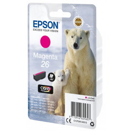 EPSON Singlepack Magenta 26 Claria Premi  26 cartouche encre magenta capacite standard 4.5ml 300 pages 1-pack RF-AM blister