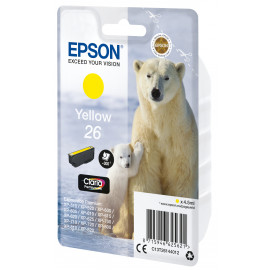 EPSON Singlepack Yellow 26 Claria Premiu  26 cartouche encre jaune capacite standard 4.5ml 300 pages 1-pack RF-AM blister