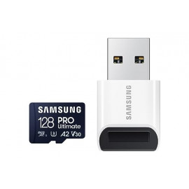 SAMSUNG Micro SD 128GB PRO Ultimate+microSD reader